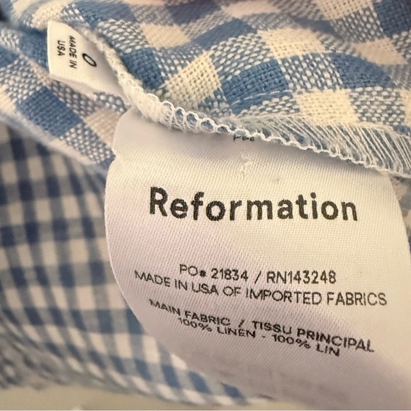 Reformation Blue & White Gingham Mini Dress - Picture 4 of 5